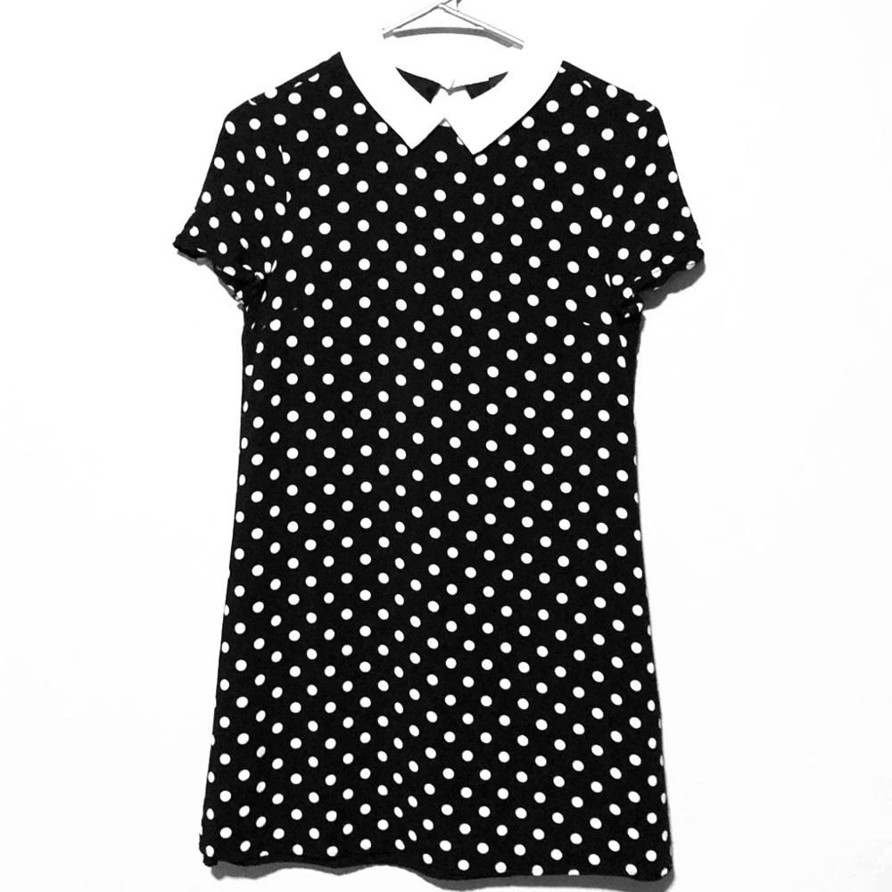 Black White polka dotted dress